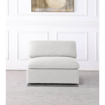 Fauteuil modulaire sans accoudoirs en lin de 39 po Burrows Aiobha