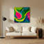 Abstrait art fluide en métal vert 28-955186571