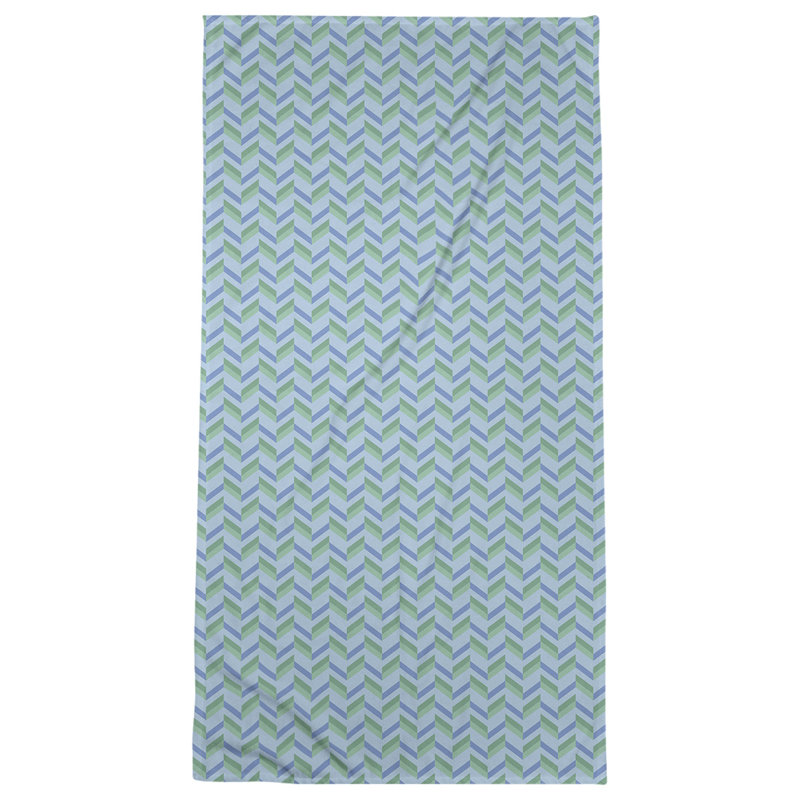 Katelyn Elizabeth Cotton Blend Beach Towel, Blue/Green