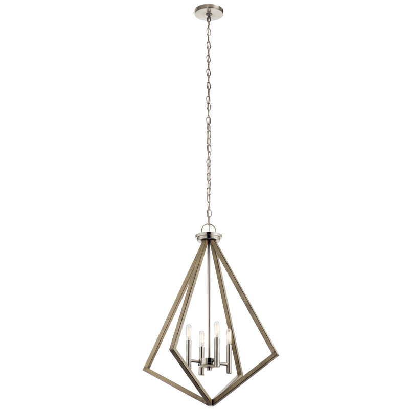 Lustre géométrique unique à 4 lumières 