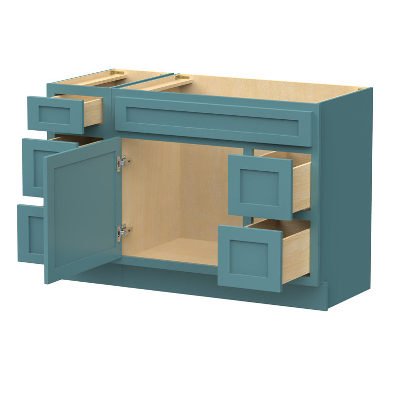 Base de meuble-lavabo simple 48 po seulement, Bleu sarcelle