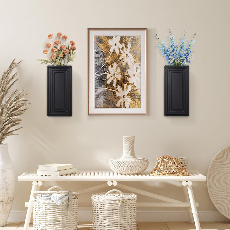 Durno Wood Wall Vase, Black