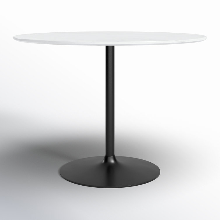 Bergamyer Round Marble Top Metal Base Dining Table