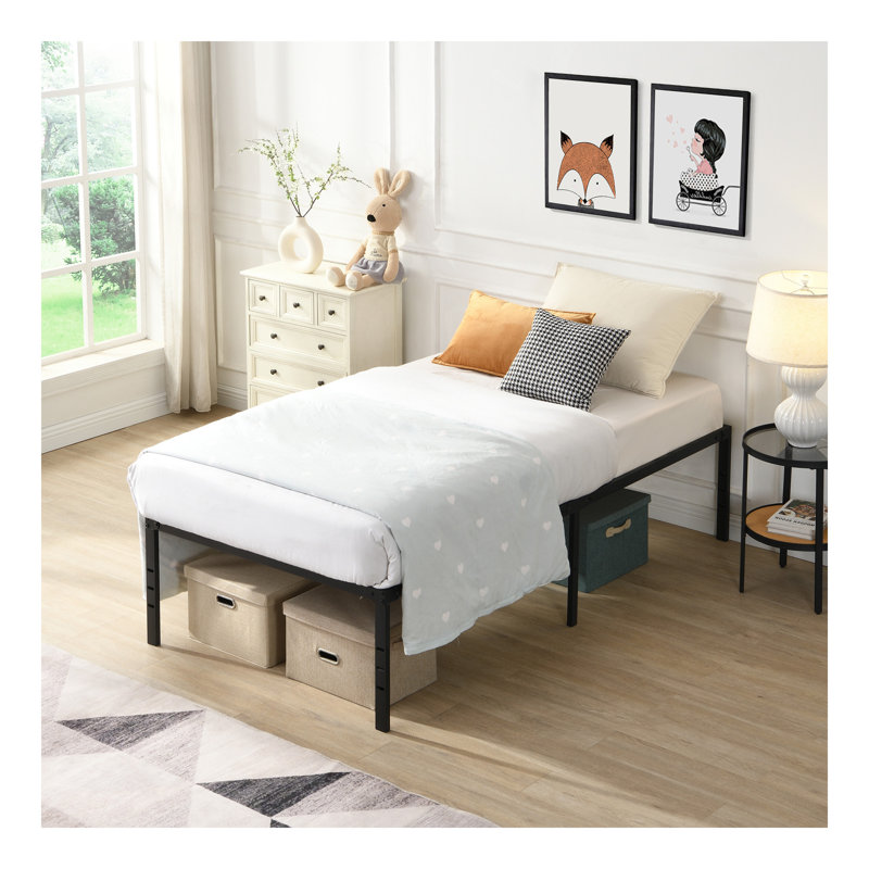 King Size Bed Frame , Heavy Duty Metal Bed Frame , Quick   Easy Assembly, Black, Twin