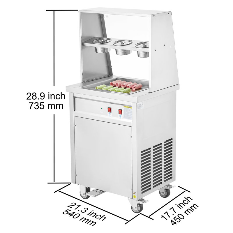 VEVOR Fried Ice Cream Roll Machine Rolled Ice Cream Maker 13.8 x 13.8 inch Pan