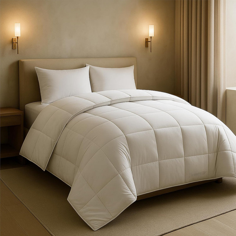 adamstown Down Alternative Comforter, 100% Cotton Cover, Box Stitch Design, Corner Tabs, King Size, Duvet Insert Fill, King
