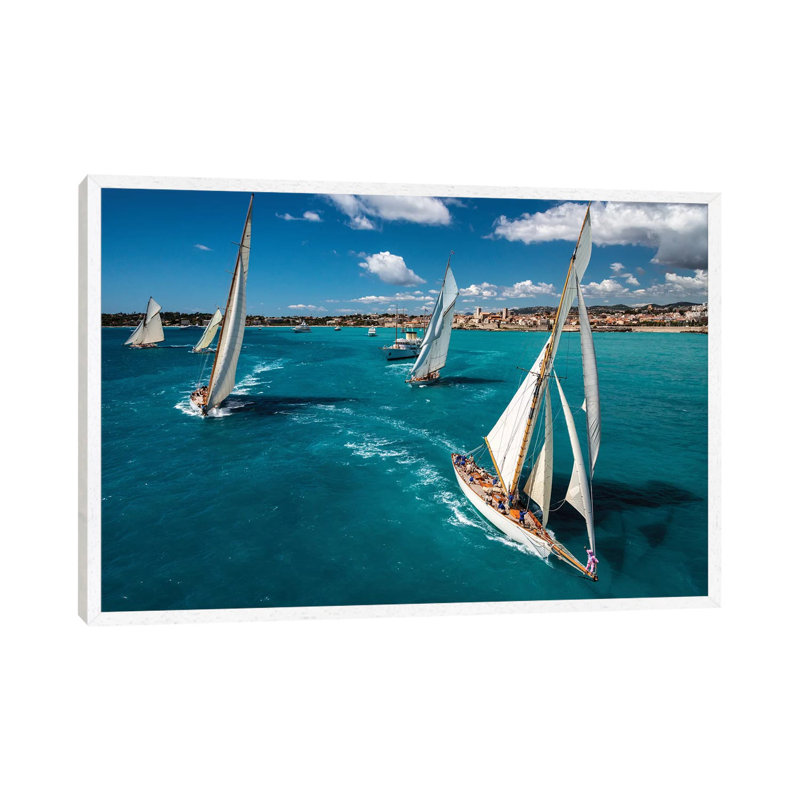 Race Start 1 Piece Wall Art on Canvas, 101.6 cm H x 66.04 cm W, White Floater Frame