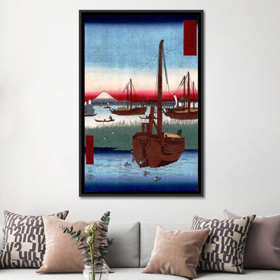 «Off Tsukuda Island» par Utagawa Hiroshige, reproduction d'art sur toile