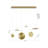 6-Light Gold Dimmable LED Chandelier With Six LED Saucer Lights