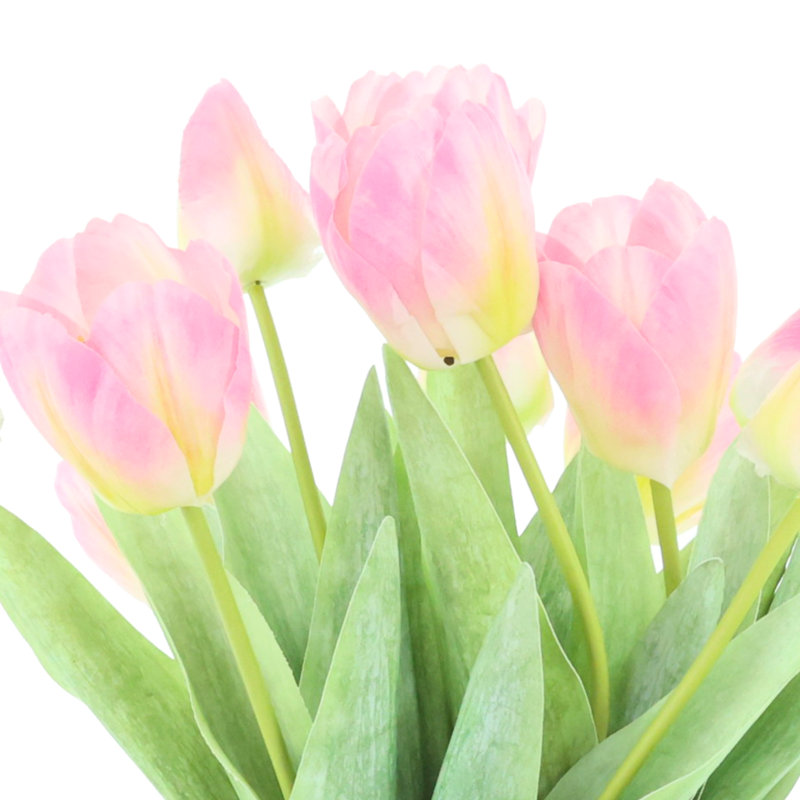 Tulipes disposées dans un vase en verre