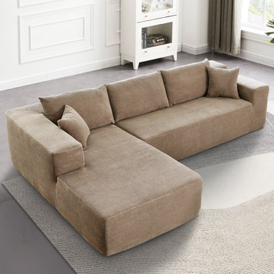 Canapé modulaire rembourré 2 pièces avec coussin Kustas Boneless, canapé-lit sans assemblage requis