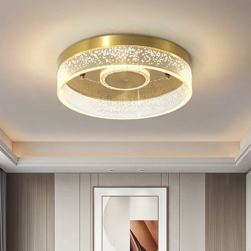 12" Dimmable Integrated LED Flush Mount, Gold