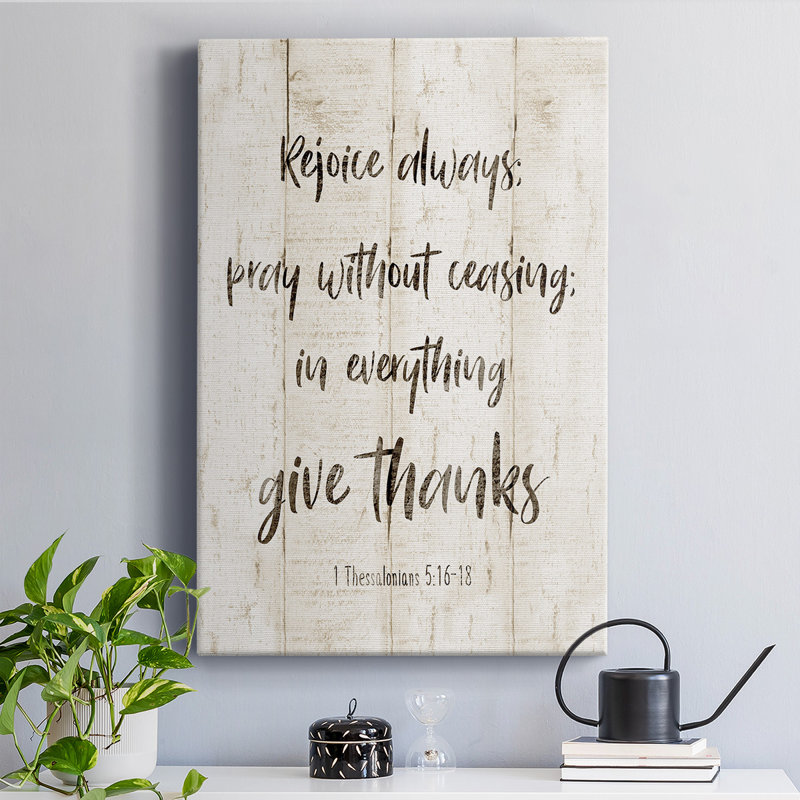Toile tendue avec châssis de qualité supérieure Rejoice Always, H 27 po x l 16 po x P 1 po