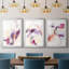 Polaire magenta I - reproduction sur mesure encadrée de qualité supérieure - 3 pièces-857612446-857612432