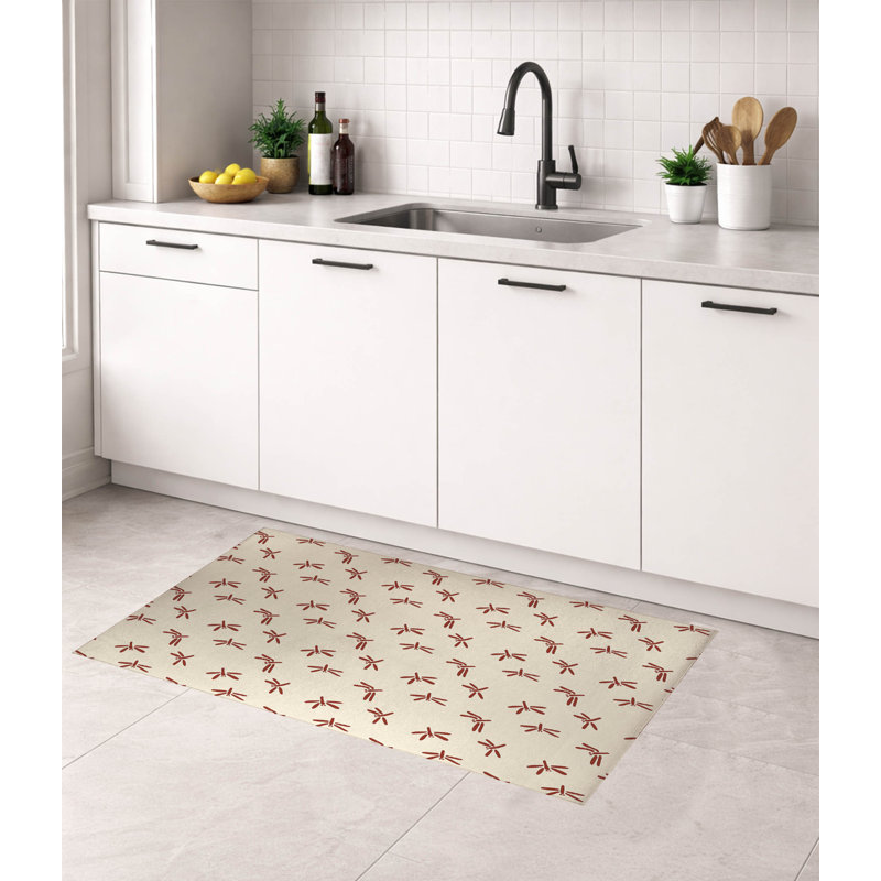 Tapis de cuisine Dragonfly, Rectangle 5' x 7', Brick Clay Geometric