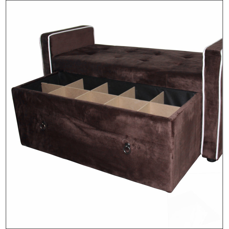 Banc de rangement pour chaussures 22 po, suède Conception simple, confortable et durable, banc multifonctionnel