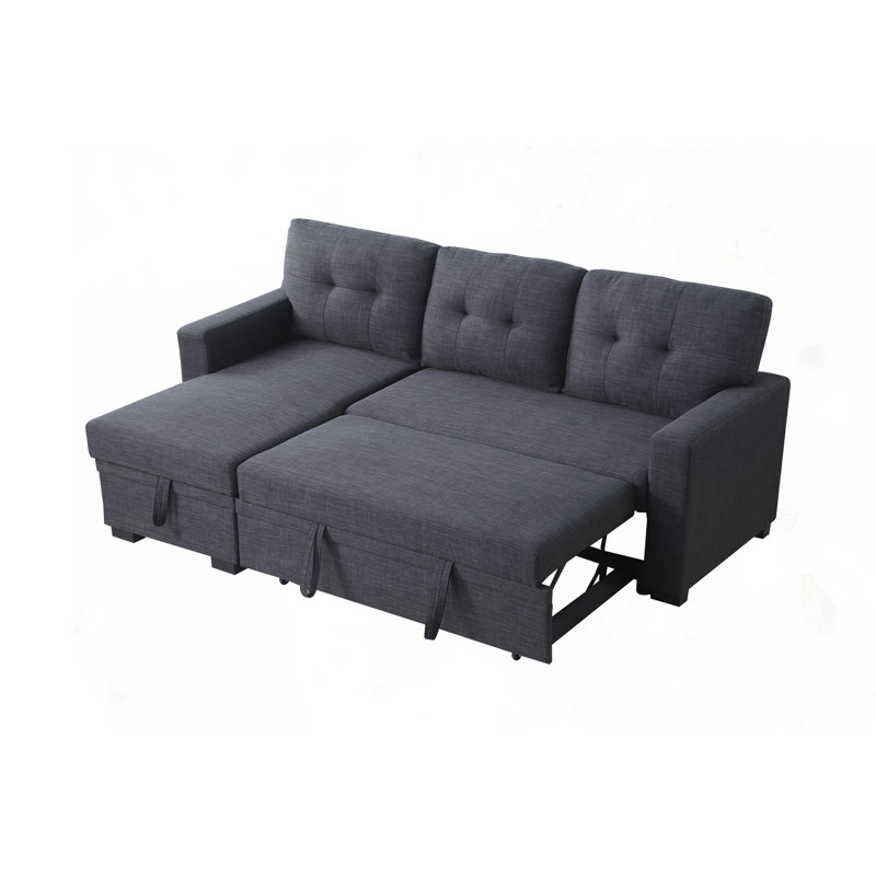 Canapé d'angle en L avec rangement, Gris foncé
