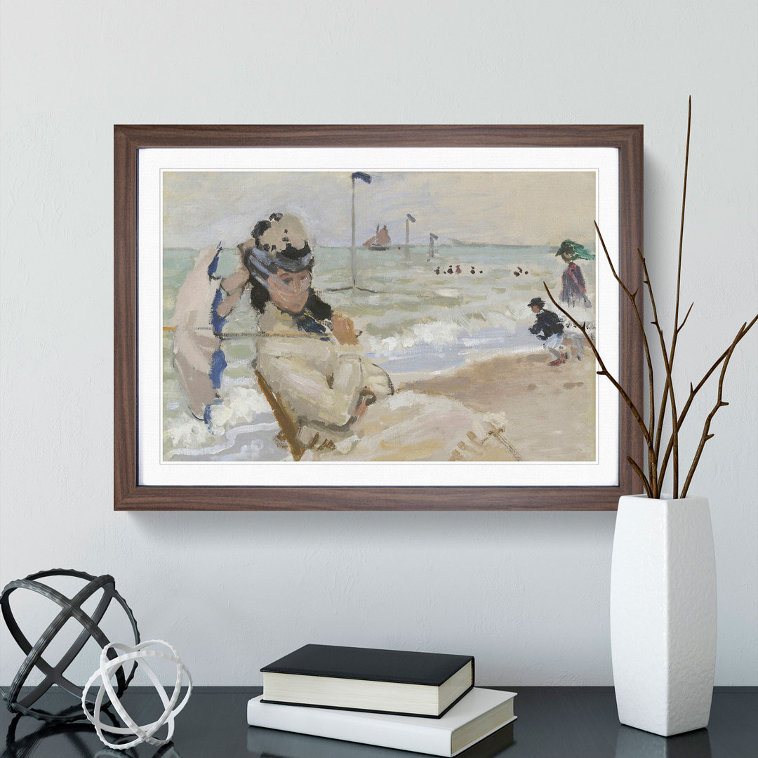 Camille on the Beach in Trouville by Claude Monet - Picture Frame Painting