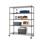 TRINITY EcoStorage 5-Tier NSF Rolling Steel Wire Shelving Unit w/ Wheels (60 in. W x 24 in. D)