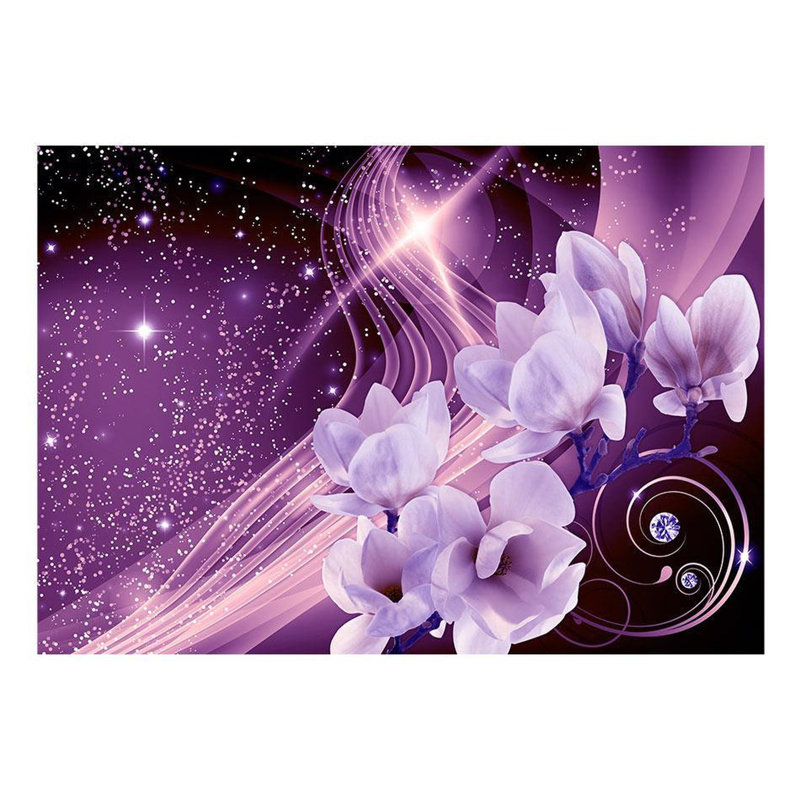 Peel & Stick Floral Wall Mural - Purple Milky Way - Removable Wall Decals, 154" W x 110" L