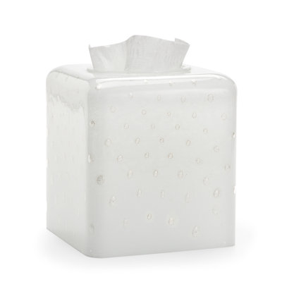 Contessa White Tissue Box Cover