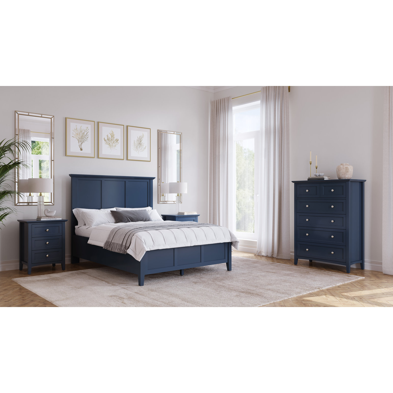 Renee Bed, Queen, Blueberry
