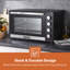 GEEPAS Mini Oven & Grill Rotisserie Baking Roasting & Grilling 1600W Temp Control 100–230°C Double Glass Door 60min Timer Auto Shut Off Bell-124324995-124324997