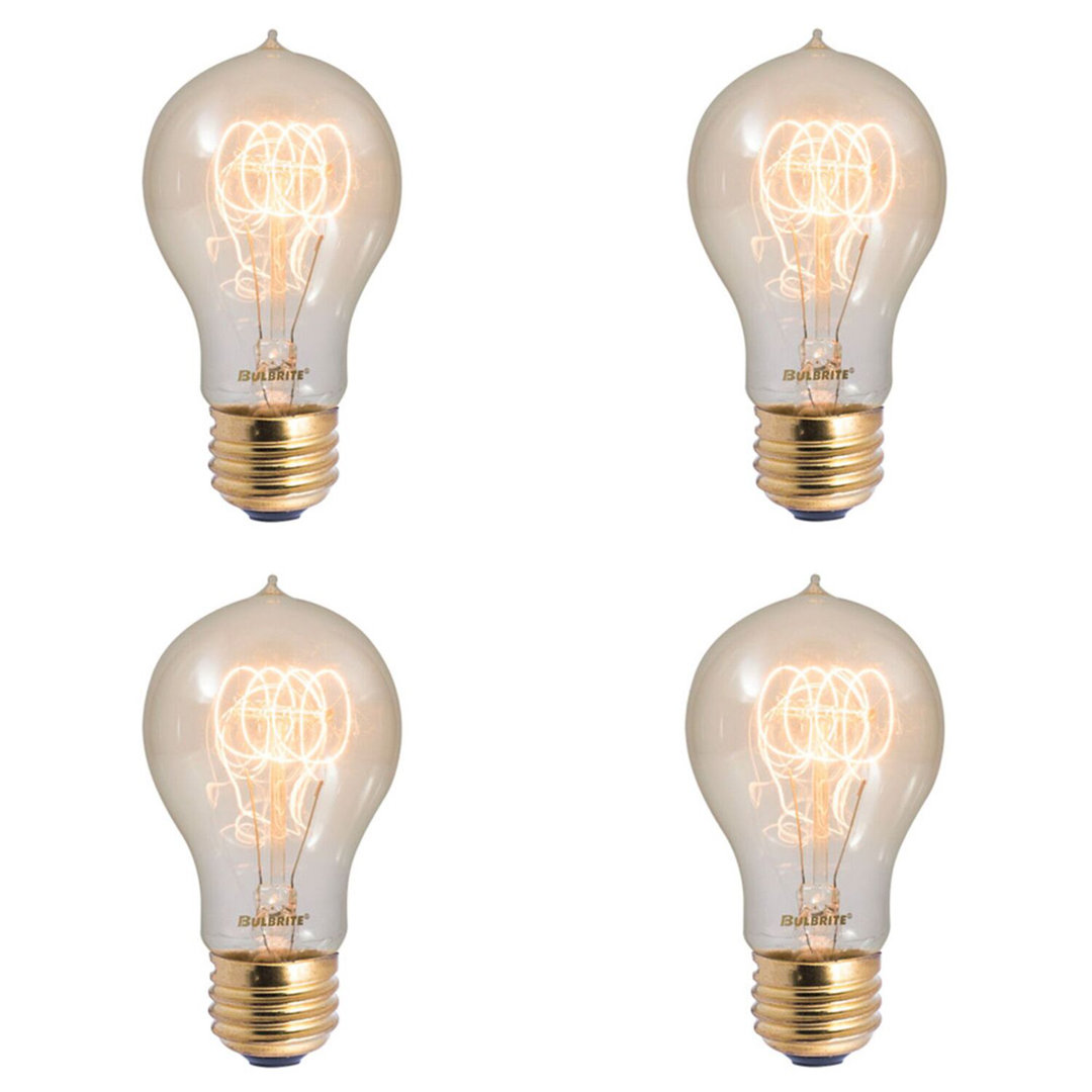 60 Watt, A19 Incandescent, Antique Dimmable Light Bulb, (2200K) E26/Medium (Standard) Base (Set of 4) Bulbrite Industries