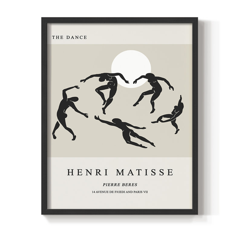 Matisse XCII, reproduction encadrée - bois massif, H 28 po x l 22 po, Cadre simple noir