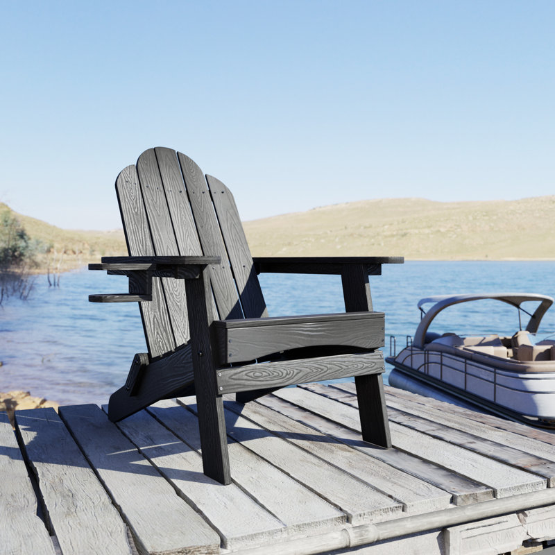 Chaise Adirondack pliante en plastique, Noir