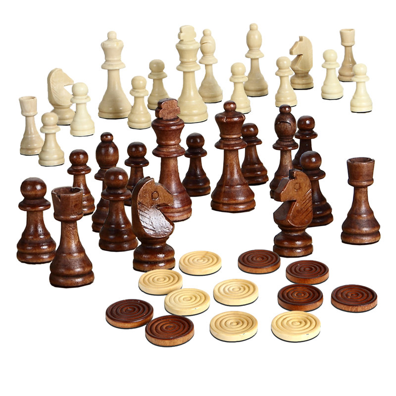 Prodigy 19-in Wooden Chess and Checkers Set