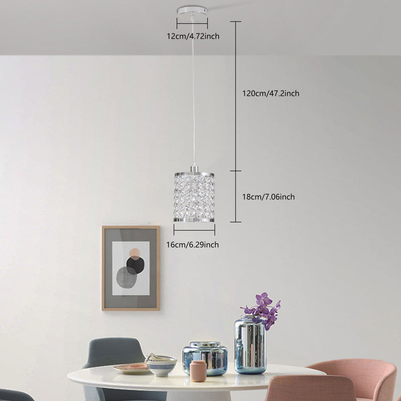 Luminaire suspendu en cristal 2 pièces