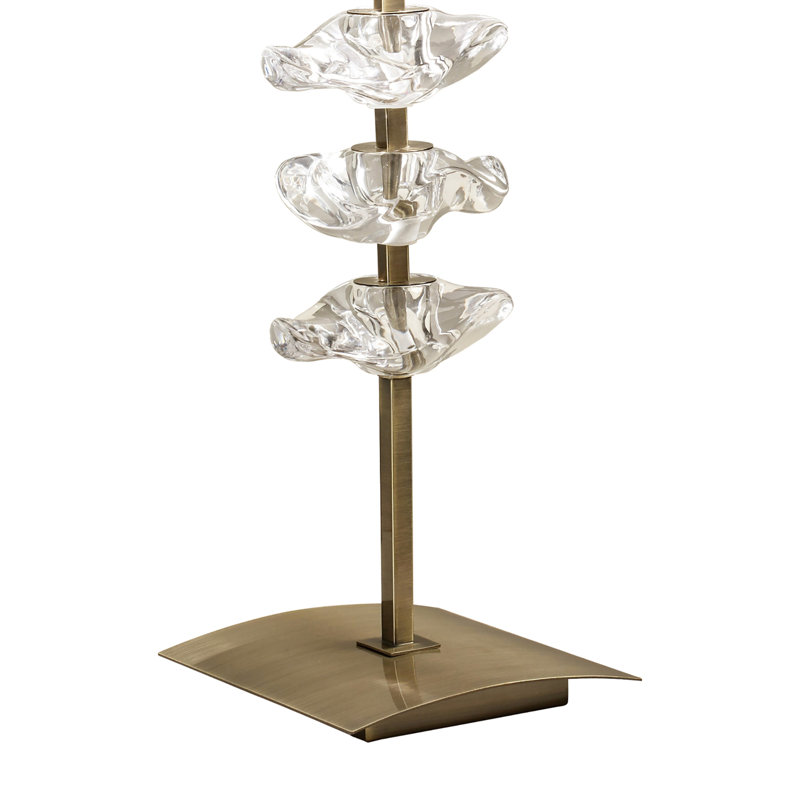 Iron Table Lamp, Antique Brass, Black