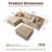 108'' Cloud Upholstered Sectional Couch With Chaise L-Shape Modern Modular Sofa With Ottoman For Living Room Bedroom No Assembly Required-24803531