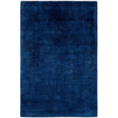 Overdyed One-of-a-Kind 4' 2" x 6' 6" Hand Knotted Area Rug