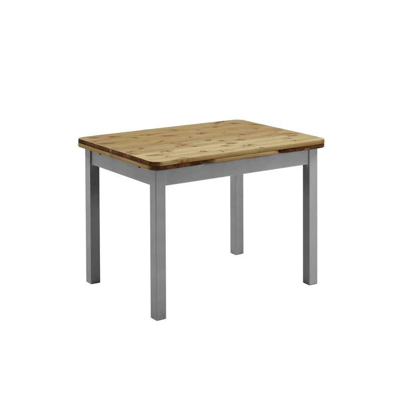 Southsea Extendable Pine Solid Wood Dining Table, Grey/Leach-coloured, H74 x L77 x W77cm