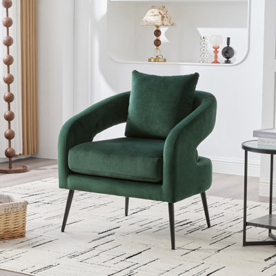 Velvet Upholstered Armchair