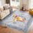 Washable Area Rug, Vintage Retro Carpet with Non-Slip Backing, Floral Pattern Floor Rugs for Entryway, Kitchen, Bathroom, Living Room, Hallways, Bedroom, Blue-114287011