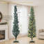 Arbre de Noël illuminé enneigé 8 pi, 2 lumières DEL blanc et blanc, télécommande avec 11 modes d'éclairage