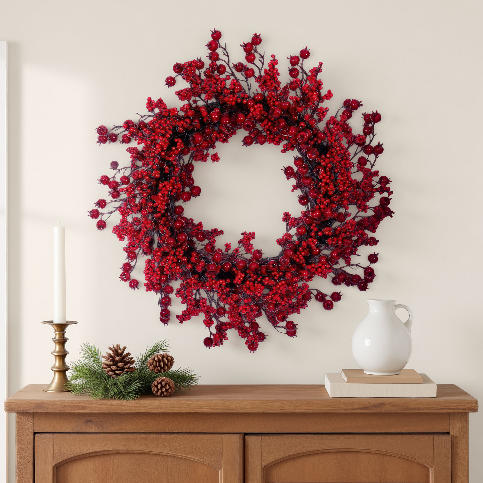 Astoria Grand 28" Red Deluxe Mixed Berry Wreath.