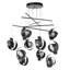 Luminaire suspendu mobile 10 lumières Riza - Hauteur totale standard-109511022-109511025