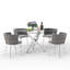 Ensemble de salle à manger Ayron, table de salle à manger avec pieds croisés et chaise de salle à manger en velours-2106894669-2106894659-2107037483