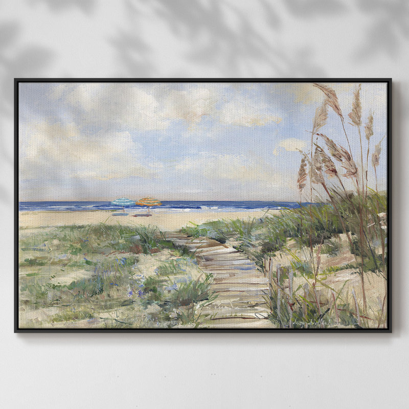 Summer Seas, reproduction d'art sur toile, H 27 po x l 41 po x P 2 po, Cadre noir