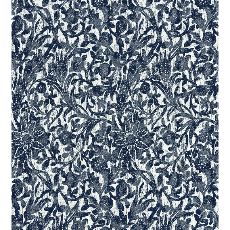 Isola Bali Floral Fabric, Ultramarine