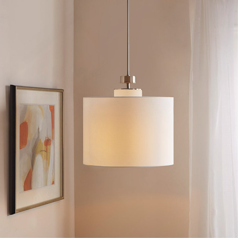 Luminaire suspendu en métal avec abat-jour tambour