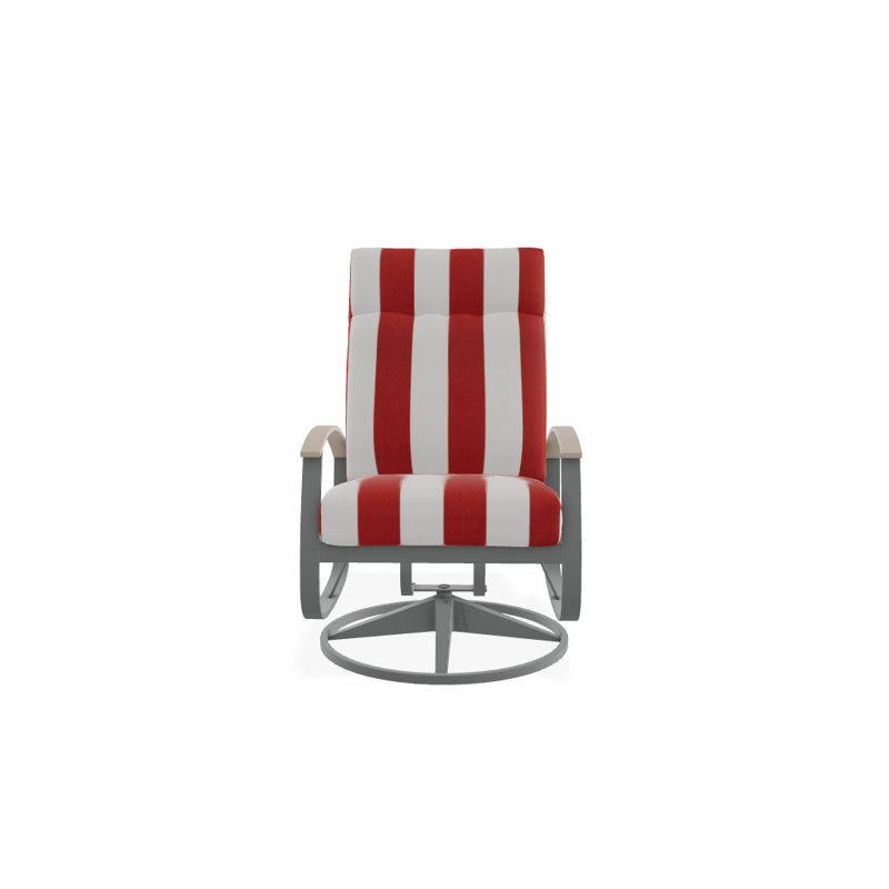 Belle Isle Outdoor Swivel Lounge Chair, Cast Breeze Sunbrella® Plainweave, Desert P60, Textured Graphite