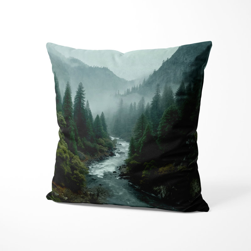 Coussin Forest River Mountains, H 18 po x l 18 po