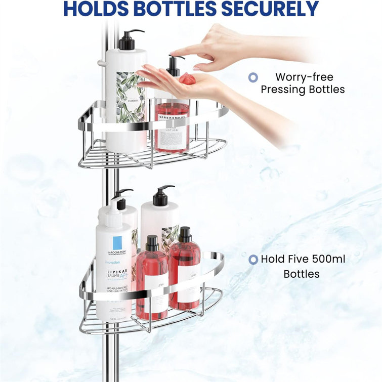 Dougald Free-Standing Stainless Steel Shower Caddy Rebrilliant