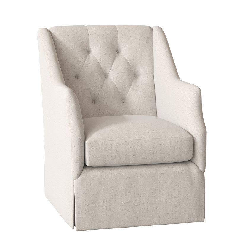 Fauteuil capitonné l 27,5 po Claudette, Ivoire de Venise