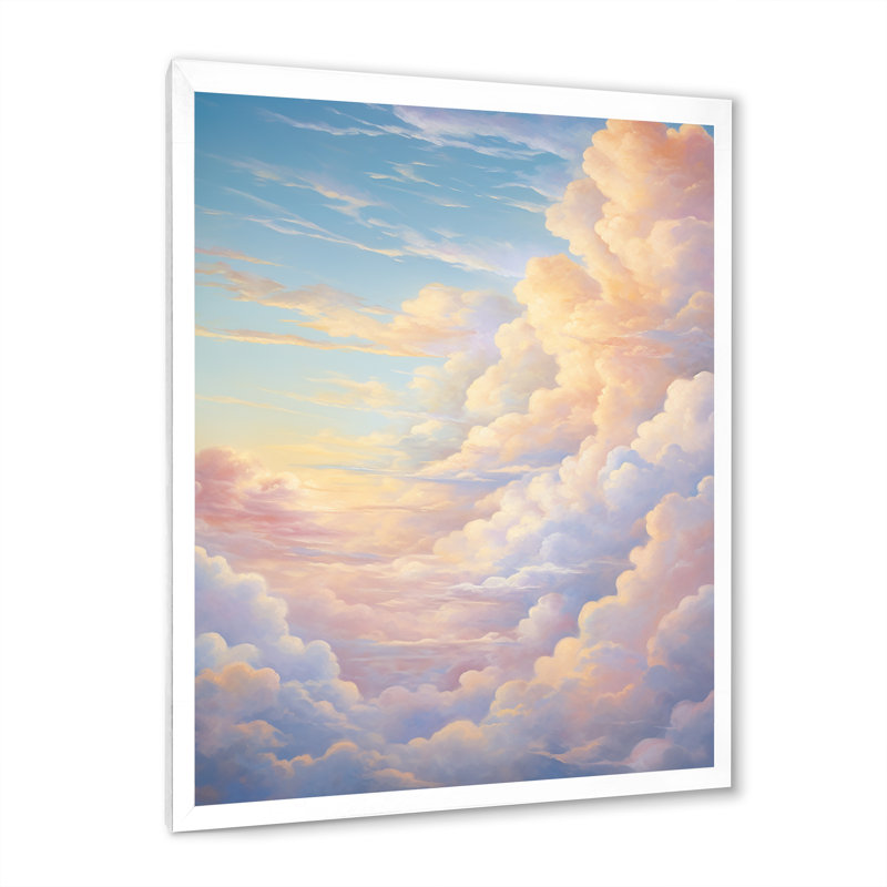 «White Sky Pure Elegance VI», reproduction d'art sur toile, Cadre photo blanc, H 32 po x l 16 po x P 1 po